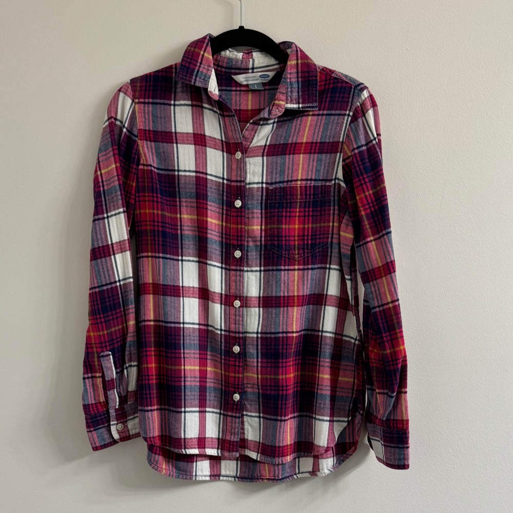 Old Navy Pink Plaid Shirt